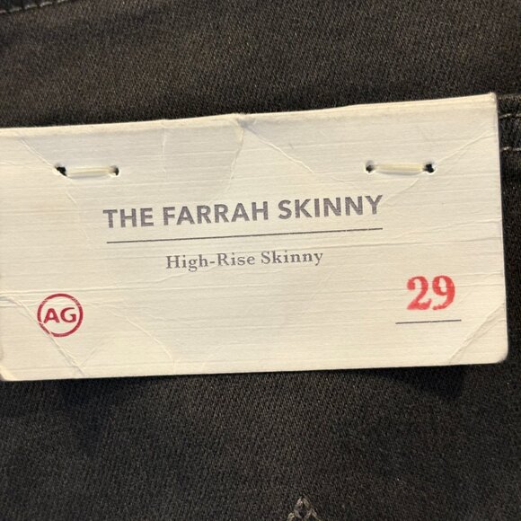 AG Farrah Skinny High Rise Black Stretchy Jeans- New With Tags- Women's 29R - Picture 7 of 10
